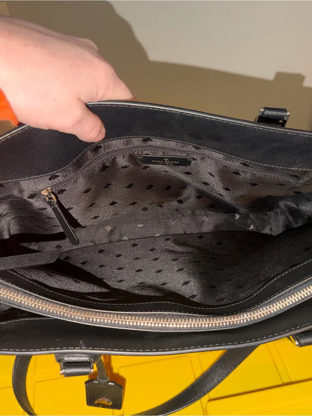 kate spade Black Saffiano Leather Laptop Tote